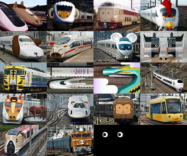 Curoka 干支電車アイコン大集合 えちぜん鉄道 プユマ Ef81 E233中央快速 E5系はやぶさ N700系 485 3000白鳥 E259n Ex E4max 77ななつ星 E657ひたち Aeスカイライナー