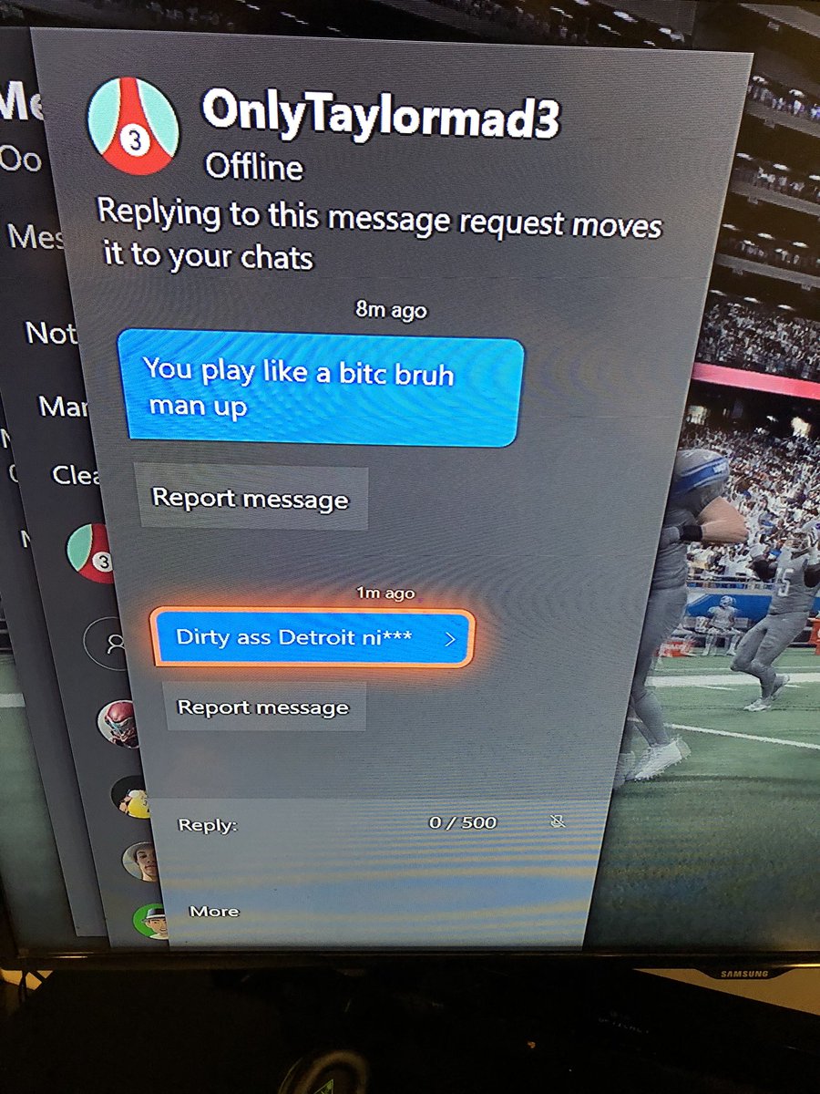 RayLove_313's tweet photo. @EASPORTS_MUT @Xbox @EA_KRAELO what can be done for players that get this type of abuse daily from your online players. On Xmas someone said they hope my family dies!🥺 https://t.co/OBNh0eCWv4