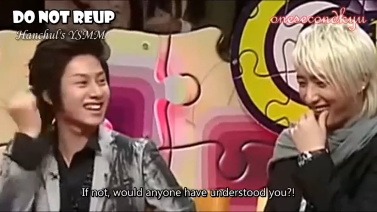hangeng, being the first foreign idol, was not allowed to appear on certain programs & didn& #39;t have many jobs. heechul kept talking abt him whenever he appears on shows & eventually hangeng was also invited to some shows. heechul helped translate what hangeng meant to others.