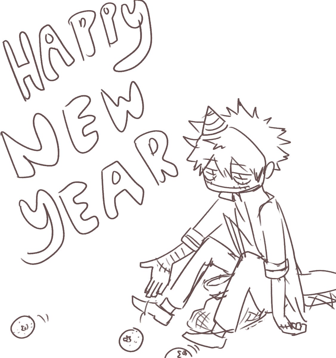 Last new year's Sketch!
Did you guys remember to roll round fruit on new year's for good luck?
Cause I didn't o 7o