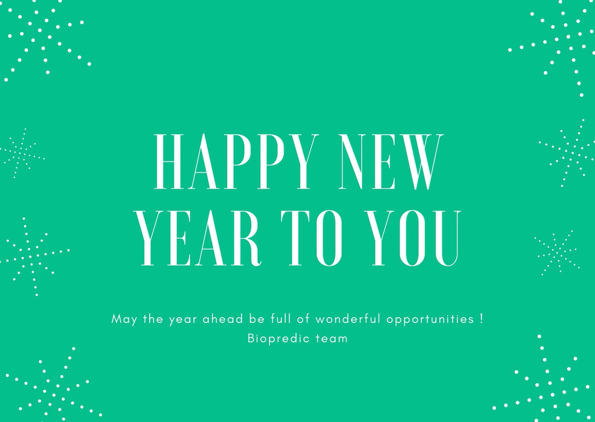 Happy New Year  from Biopredic team !
#NewYear #2020 #biotech #biopredic