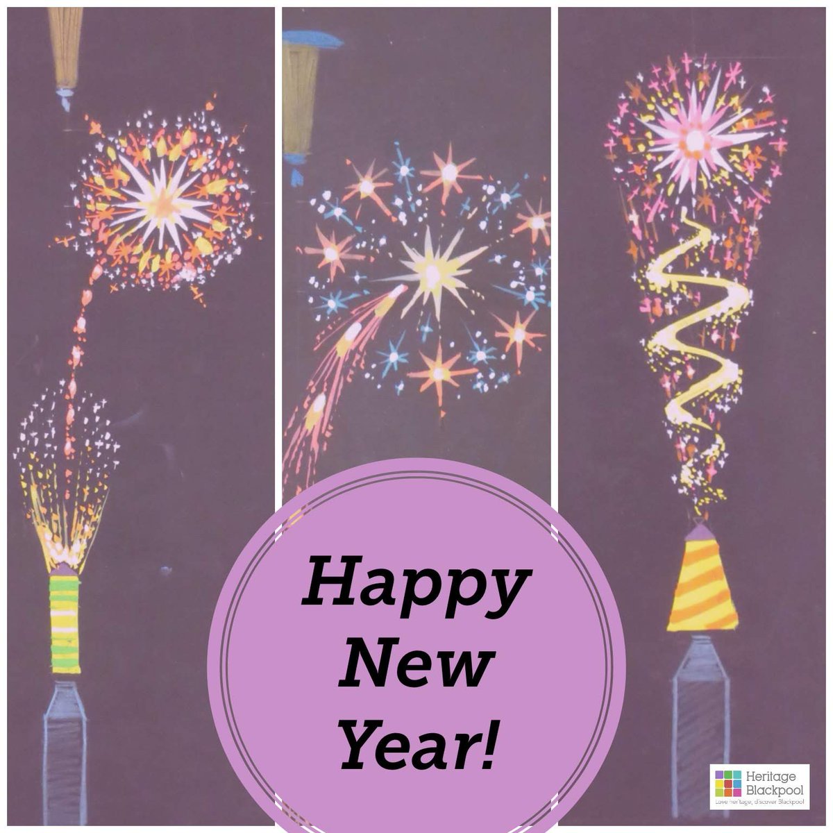 Happy New Year from the Heritage Service Team! Thank you to those who have supported our work and service in 2019. We look forward to seeing what 2020 brings!
Images taken from our Illuminations artworks collection - 'Firework Spectacular' 1968.