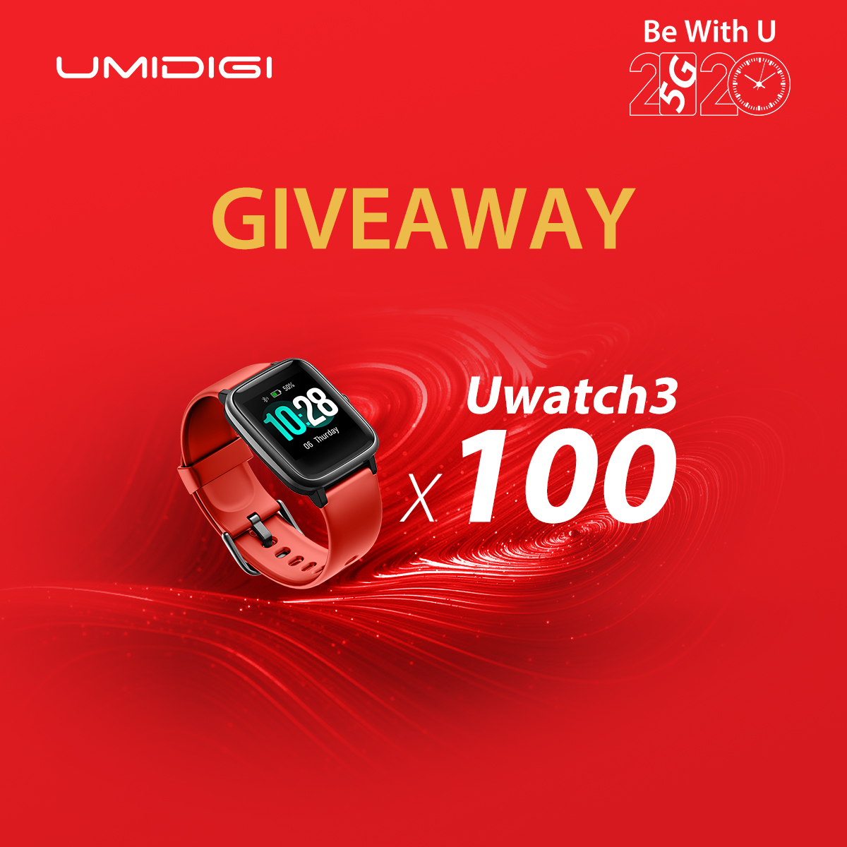 Your love and support has inspired us to go further! #BeWithU2020 With appreciation in heart❤️, we prepare a great amount of gifts🎁 for you in this brand new 2020. REALLY, it's 100 units #UmidigiUwatch3😍
Join the global giveaway now👉bit.ly/giveaway100Uwa…