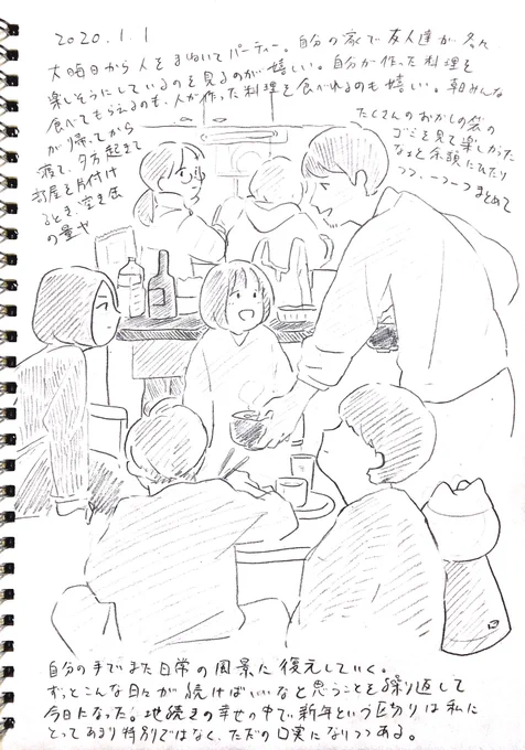 あけおめイラストとか何も考えてなかったのでとりあえず日記を書いた。
新年だからといって切り取ったように何かに意気込んだりはせず、地続きの日々と幸福を大事にしながらパーティーを続けます 