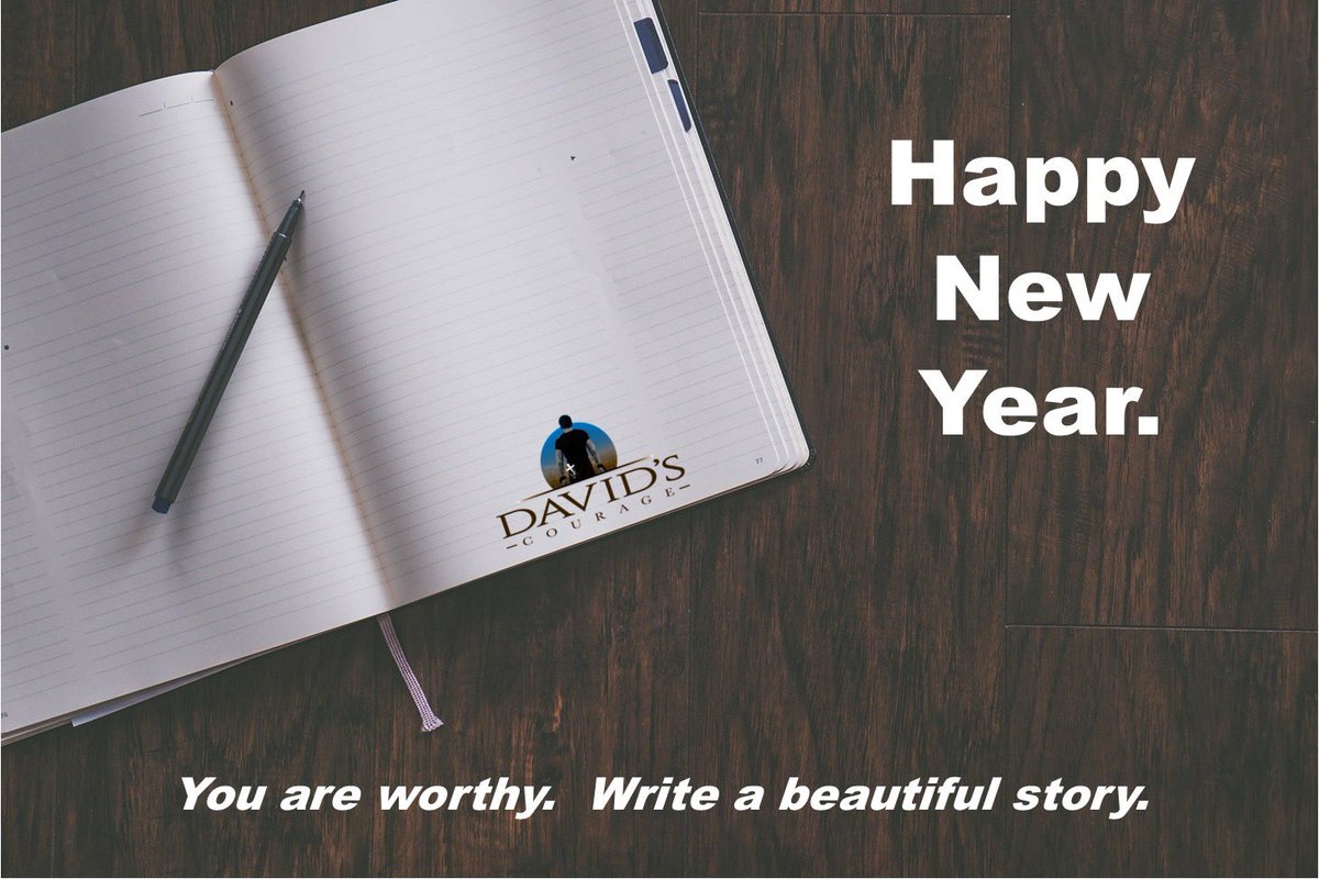 DavidsCourage's tweet photo. Today starts a new book.  You have 365 blank pages.  Write a beautiful story.

Happy New Year!  We wish you much peace and happiness in 2020.  Be kind and #InspireCourage. https://t.co/74arPpoPGh