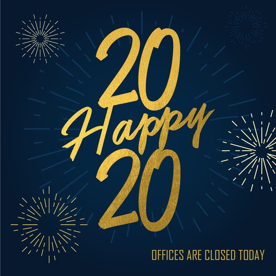 UVat2505's tweet photo. Happy New Year! 🥳✨ Our offices are closed today &amp; will re-open tomorrow morning. Enjoy your day! https://t.co/Xs9MemhvQE