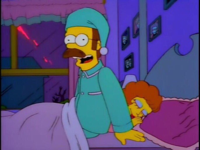 "Ooh, January 1st. Better get going on those taxes, Neddy.”