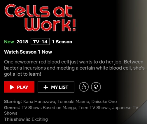 Cells at Work now on Netflix – Red's Nerd Den