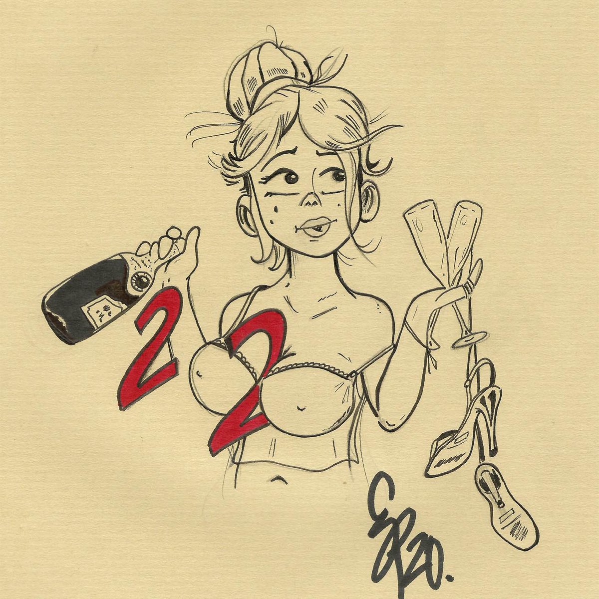 GrgoryR's tweet photo. Excellente année 20... #emmapozzi #pinup #artiste #dessin #BonneAnnee #gregoryronot https://t.co/jwZTrvaobm