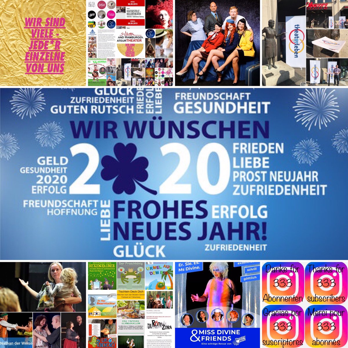 VHAT_Praesident's tweet photo. Allen Theaterschaffenden und Kulturinteressierten wünschen wir mit der Auswahl einiger 2019-Highlights im neuen Jahr 2🍀2🍀 viel Erfolg, große Freude und persönlich gute Gesundheit!
#theater #hamburg #kultur
#vhat #bdat #amateurtheater
#theaterhamburg #theaterleben
#neujahr https://t.co/Dy4eS61S0g