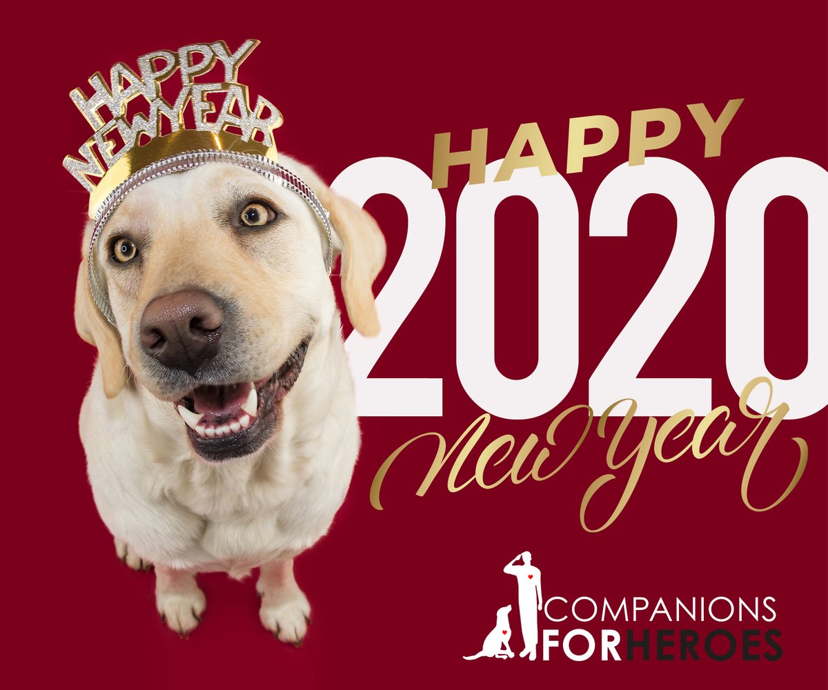 c4heroes's tweet photo. Happy New Year from the C4H crew!

#C4H #companionsforheroes #rescuedog #shelterdog #servicedog #companions #navy #army #military #airforce #coastguard #marines #nationalguard #ptsd #freeadog #saveavet https://t.co/JJftU9hI9H