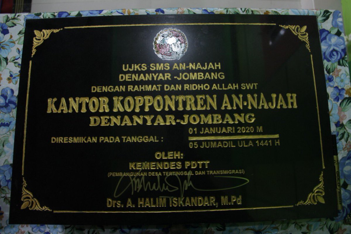 Kegiatan pertama ditahun 2020, peresmian Kantor Koppontren AnNajah Denanyar Jombang.