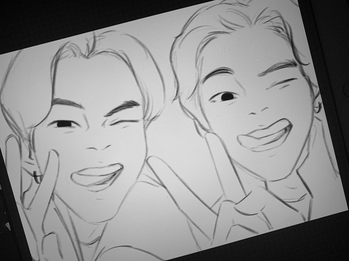 starting the new year art journey with vmin bc i couldn't get that selfie out of my head. ok goodnight and happy new year everyone! ? 