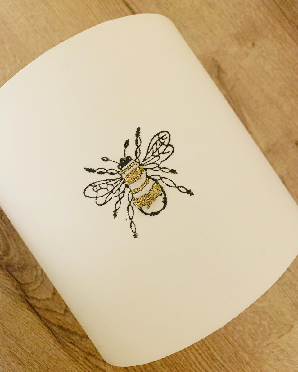 New Year and newness. 🐝

Finally completed our hand embroidered Bumble Bee lampshade a few days ago and we are super chuffed with the out come. 
We are making some changes to our shop soon and we will be adding this beaut