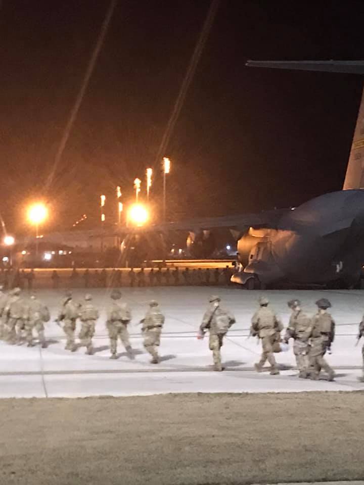 KENS5's tweet photo. While the rest of the country is celebrating the
New Year, 750 Fort Bragg Soldiers of the 82nd Airborne
Division are deploying to Iraq. Let's all keep these brave
servicemen and women in our prayers. 🙏 Thank you for your
service. https://t.co/Ce50QRuyLl