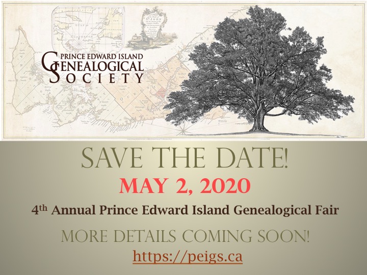 peigenealogy's tweet photo. #HappyNewYear from the Prince Edward Island Genealogical Society! Plans are beginning for the 4th Annual #Genealogy Fair! Mark your calendars now!! https://t.co/QgY345BQ5Z