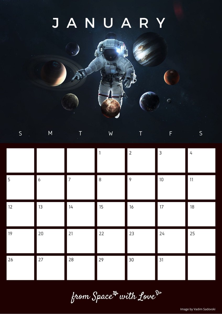 New month, new calendar for Space Lovers! 😉
Download and print in HD this January 2020 Space Calendar:
👉 fromspacewithlove.com/january-2020-s…

#space #january #calendar #2020calendar #newyear #happynewyear #earth #wow #cool #beautiful #spacepic #planets #solarsystem #nasa #spacex #astronaut