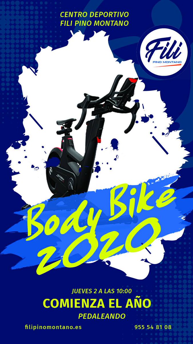 FiliPinoMontano's tweet photo. 🚴 Body Bike 2020

📅 Jueves 2 de enero
⏱ 10:00
📞 955 54 81 08

¡Comienza el año pedaleando!

#BodyBike #2020 #FelizAño #PinoMontano #Sevilla

https://t.co/gEq5OPvq6Y https://t.co/LPfwqkFgyH