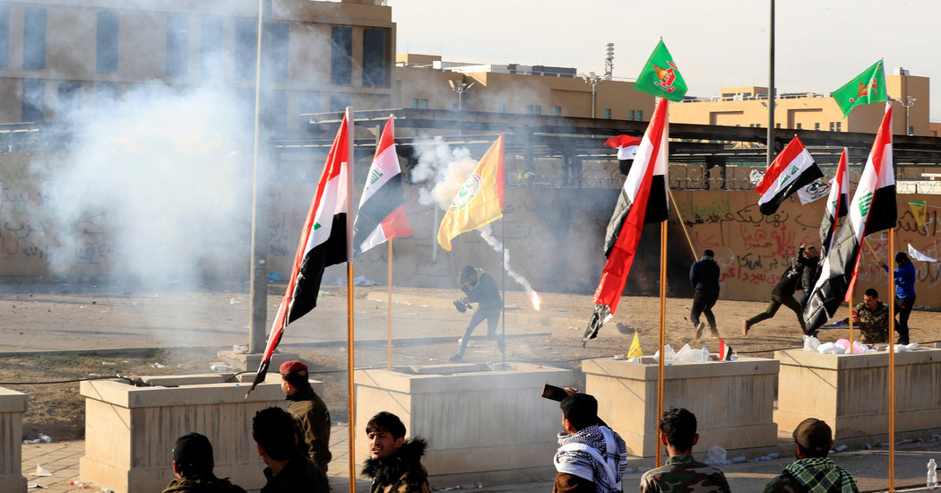 SimplyNewsApp's tweet photo. U.S. Troops Fire Tear Gas as Protesters Swarm Embassy in Iraq Again https://t.co/saIUhlsDrl https://t.co/8OR450Xr59