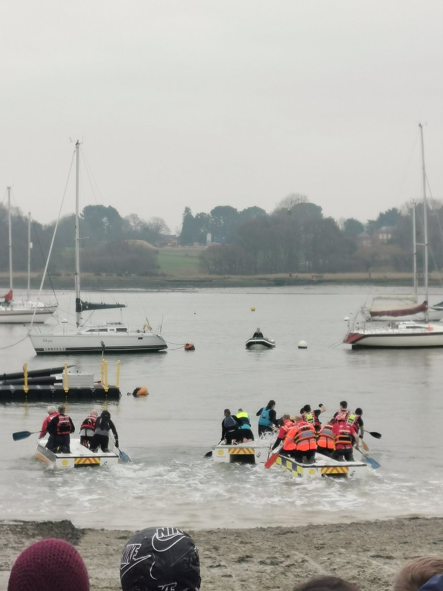 Starting the year off with an emergency services raft race to raise money for <a href="/hamblelifeboat/">Hamble Lifeboat</a> and <a href="/firefighters999/">Fire Fighters Charity</a> congratulations to <a href="/hamblelifeboat/">Hamble Lifeboat</a> for winning and well done to all the other teams.