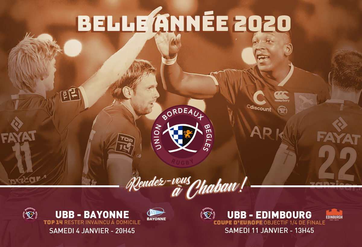 UBBrugby's tweet image. L'ensemble de l'@UBBrugby vous souhaite une très belle année 2️⃣0️⃣2️⃣0️⃣ ! À très vite à Chaban... #iloveubb #BonneAnnee2020  #happynewyear2020