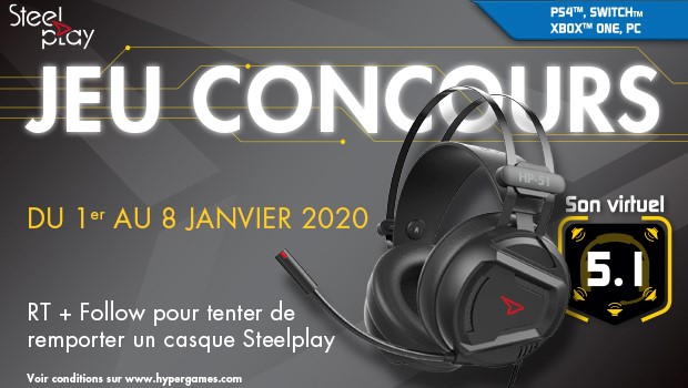 #Concours 
Tentez de remporter 1 casque SteelPlay HP 51. Au total 3 gagnants.
Pour participer, il faut : 
✔️Follow <a href="/HypergamesA/">Hypergames Auchan</a> 
✔️RT le tweet
TAS le 08/01
Voir conditions :
👉bit.ly/2u2kyk2