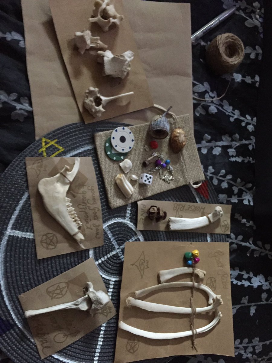 PlaceLiminal's tweet photo. #bonethrowing #bonecasting #bonedivination #divination #occult #witchcraft #witch #osteomancer #osteomancy #bonereading #bonereadersoftwitter #boneslingers https://t.co/ifE24X2p48