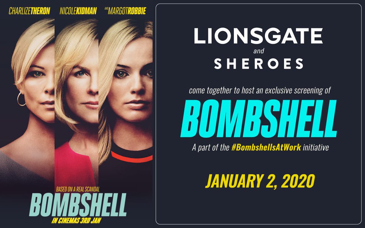 Special women only premier of #BombshellMovie tomorrow in Delhi, presented by <a href="/Lionsgate/">lionsgate</a>
<a href="/sheroes/">SHEROES</a>

Get in touch with <a href="/sheroes/">SHEROES</a> handle if you would like an invite. 

#PVR #bombshellsatwork