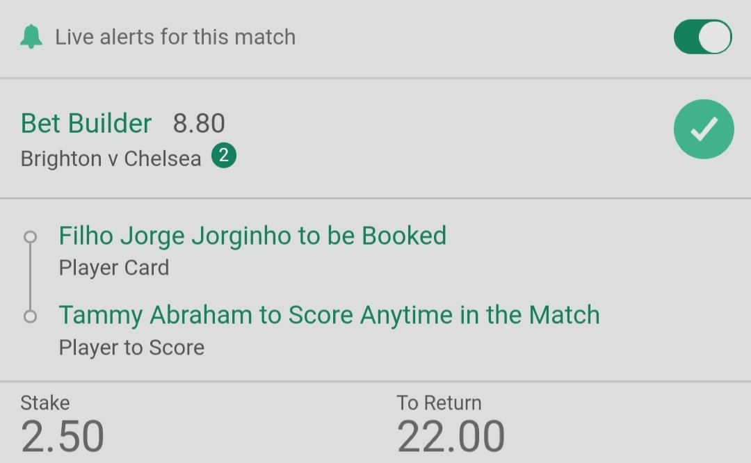 notch_tips's tweet image. INPLAY. 0.5u.

Jorginho just got let off with a bad challenge so is on a warning.