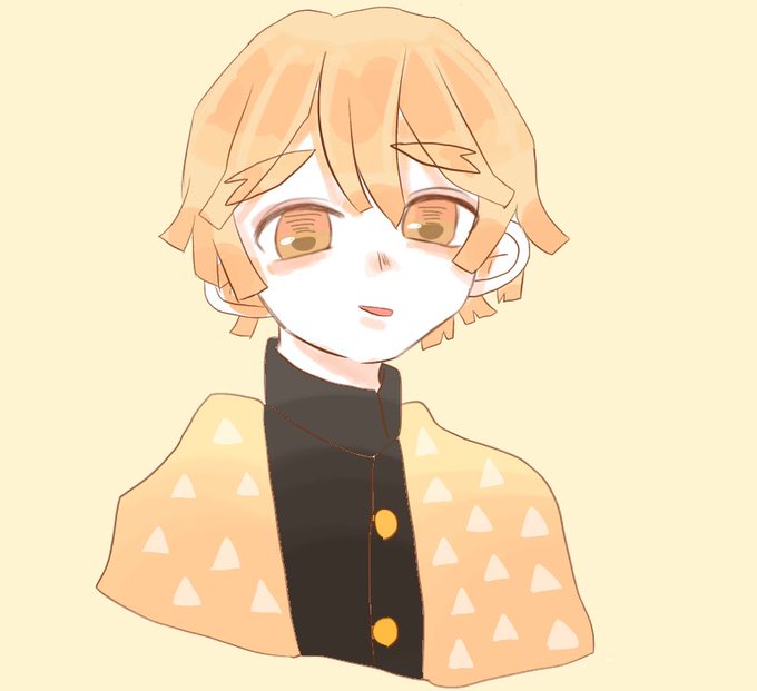 💛ゆにた💛さんがTwitterに投稿した我妻善逸(鬼滅の刃)のイラスト。