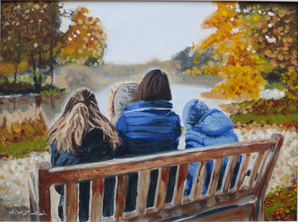 A_W_Fountain's tweet photo. Family picnic by the lake #oils #oilpainting #family #familytime #autumnmood #art https://t.co/ijyDyI1kRr