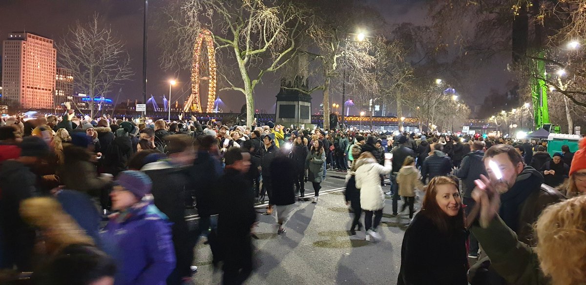 London New Years Eve fireworks waiting for them to start
