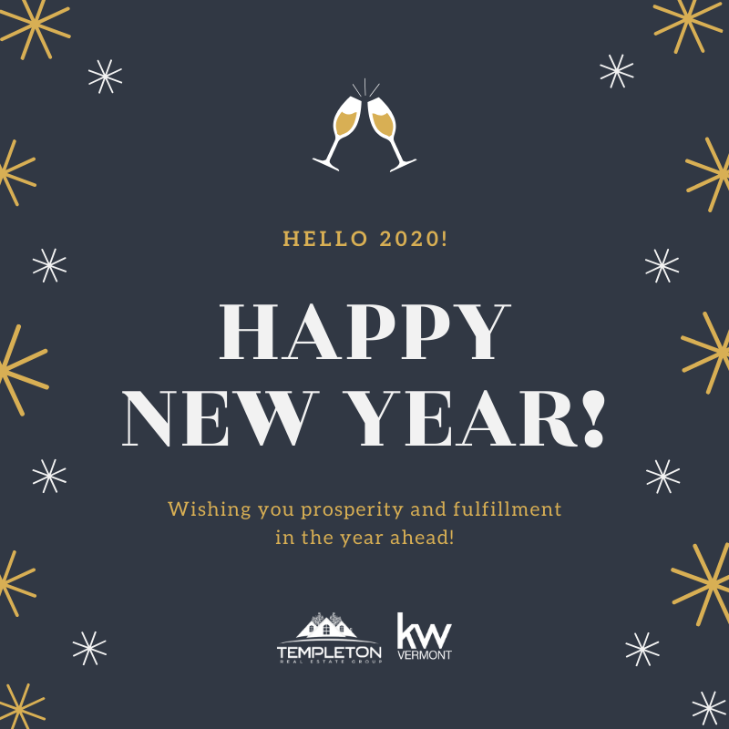 TempletonReal's tweet photo. Happy New Year! 🎉🎉

Hoping your 2019 was as fantastic as you wanted it to be and that you are excited for the year ahead!

#happynewyear #2020herewecome #templetonrealestategroupvt https://t.co/6glFEtf4kK