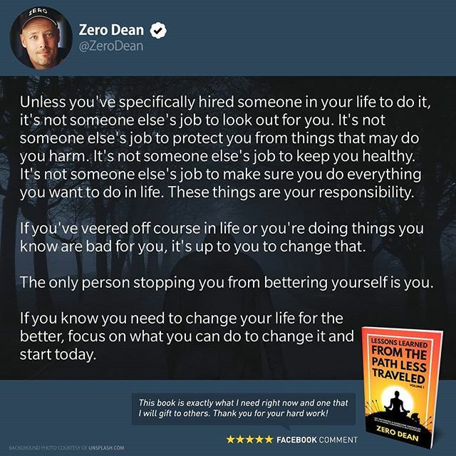 self_help_book's tweet photo. "If you’ve veered off course in life or you’re doing things you know are bad for you, it’s up to you to change that. The only person stopping you from bettering yourself is you." – #ZeroDean @zerodean.official https://t.co/ZdKnQzjWxS https://t.co/kql8swC3rm