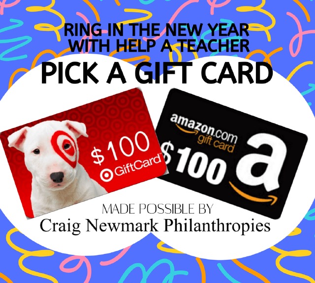 IT’S TIME FOR OUR RING IN THE NEW YEAR GIVEAWAY!!
$100 Gift Cards from Amazon or Target! Made possible by a generous donation from @CraigNewmark Philanthropies! 
 Enter today comment & let us know what you are the most excited about heading into the New Year. #makeadifference 