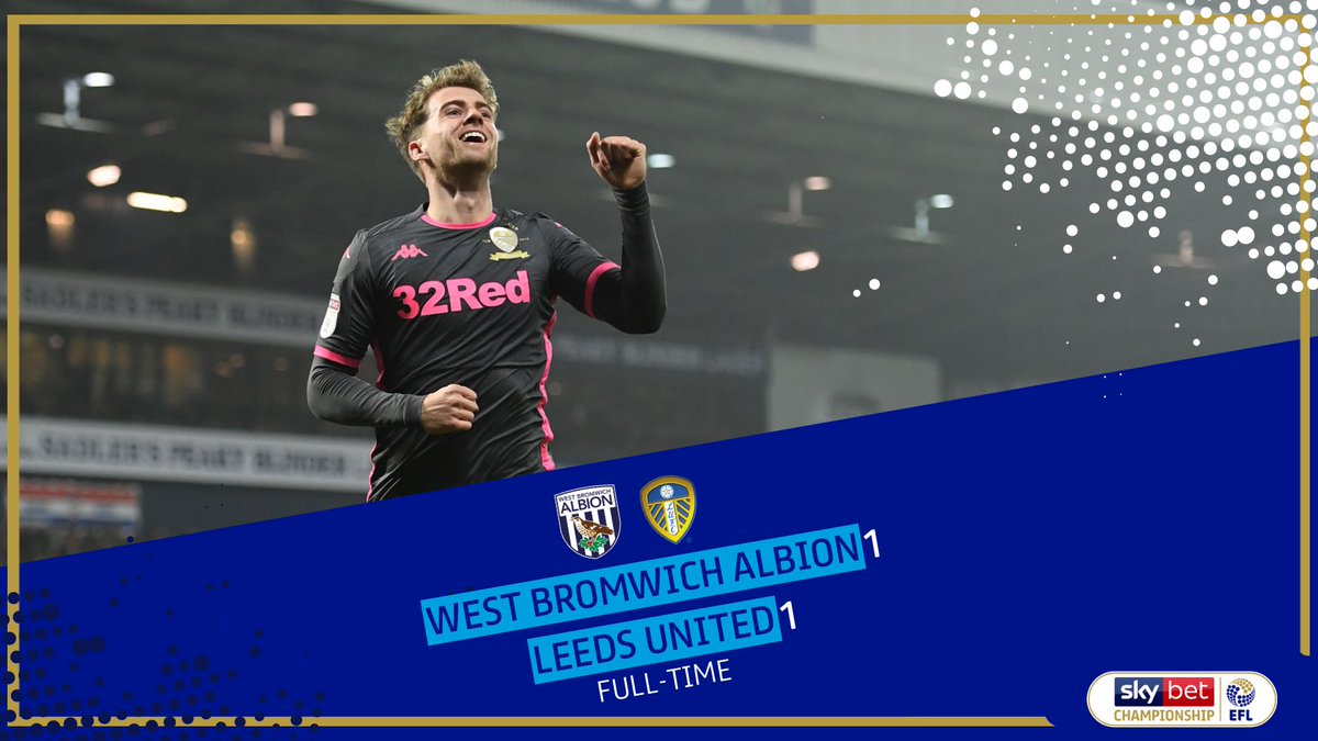 SkyBetChamp's tweet photo. FULL-TIME

The top two in the division have to settle with a point apiece as Ajayi’s first-half goal is cancelled out by Patrick Bamford! 

#EFL | #SkyBetChampionship https://t.co/HlXbqgimRn