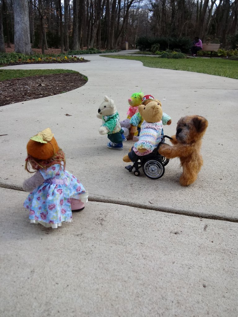 Look! I got to push my new sissy JoAnn in her wheelchair. I felt so proud to be trusted with such a great responsibility! #ToddysHug