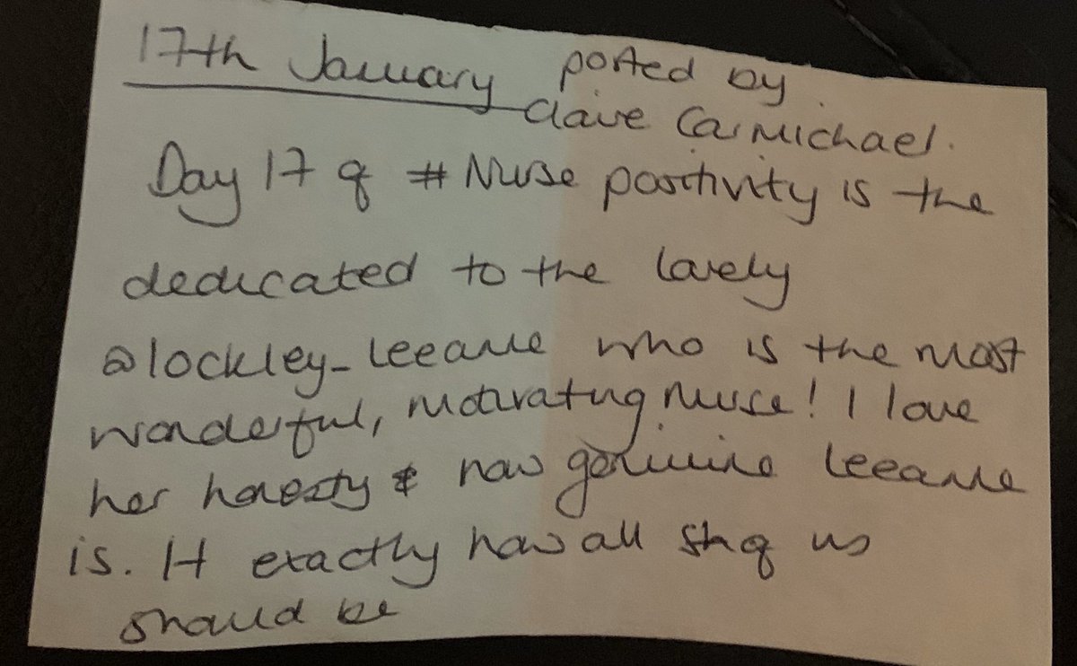 lockley_leeanne's tweet photo. Going though The Lockley family’s #memory2019 jar and we came this; a twitter post from @C_Carmichael83 on 17th Jan #NursePosivity
Thank you lovely lady 💖💖💖💖 https://t.co/rnGIyBat6j