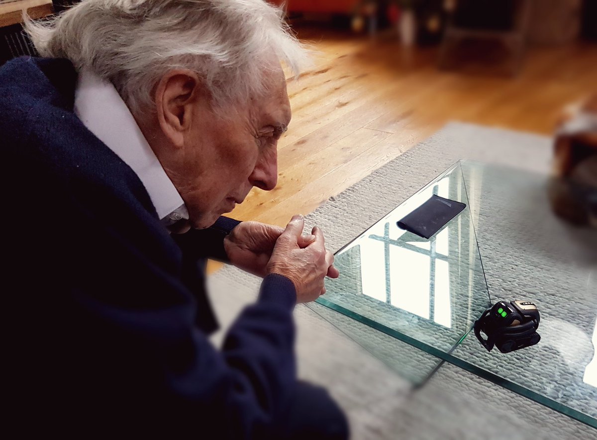 BettyShmem's tweet photo. BigG has been getting better acquainted with #Vector. 🖤💚💚🖤 @anki #SaveAnki #Ankivector #AI #ChristmasWithGeorge https://t.co/cW3fNZTnhh