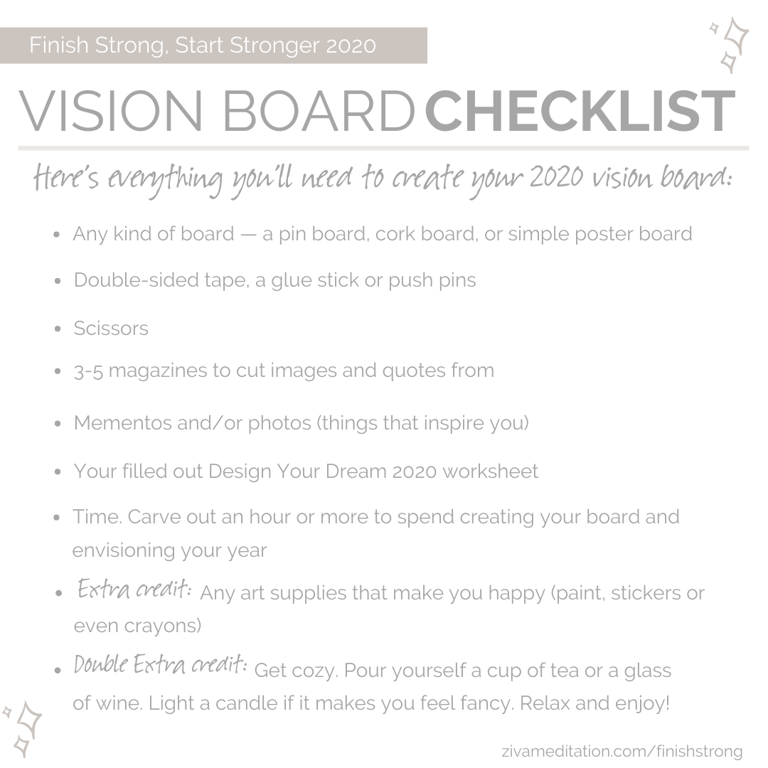 Vision Board Supply Checklist