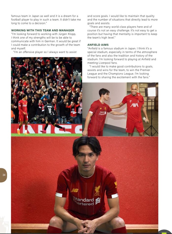 YSM50141351's tweet photo. Article about Minamino in matchday programme
#Minamino #lfc #matchdayprogram #liverpool https://t.co/MwI9WjeRvE