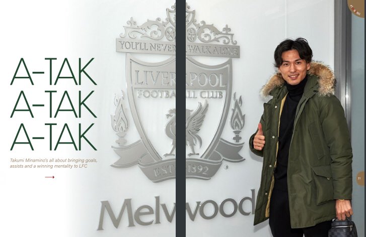 YSM50141351's tweet photo. Article about Minamino in matchday programme
#Minamino #lfc #matchdayprogram #liverpool https://t.co/MwI9WjeRvE