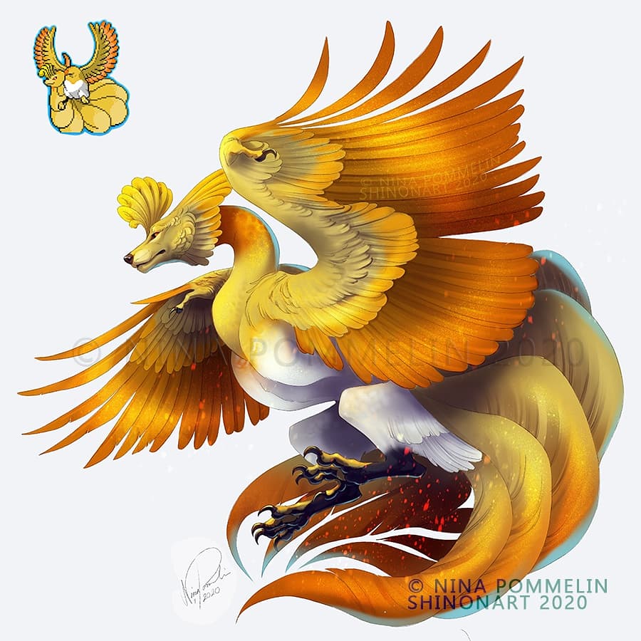 Pokemon: Shiny Ho-Oh by Ink-Leviathan on deviantART