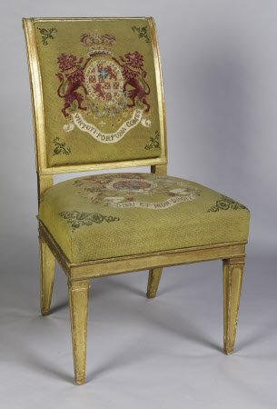 WhigDuke's tweet photo. To complete this diplomatic #WellingtonWednesday here is the duke's chair from the Congress of Vienna, from the set at Mount Stewart (image: National Trust) #SeatsOfPower https://t.co/xPBr0gWexn