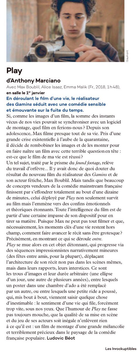 destinationcine's tweet photo. Un collector pour ce 1er janvier 2020... ;)
Une critique des #Inrockuptibles faisant l’éloge d’une comédie avec Max Boublil #Play : «un film terriblement précieux dans le paysage de la comédie française populaire» https://t.co/GhOUomfYPo
