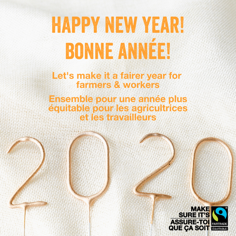 FairtradeCanada's tweet photo. 🎉✨🥂 Happy New Year! Bonne année!
We are so excited to see what this year has in store. On a hâte de continuer à lutter pour la justice commerciale avec vous! https://t.co/81BGsFwfMJ