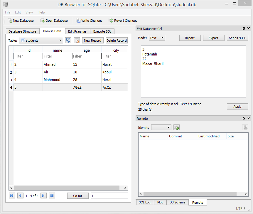 sodabehsherzad's tweet photo. We learn about #CRUD (#Create, #Read, #Update, and #Delete) and #Where, #Orderby and #compression operations using #SQLite in #Android;
And we learned how to use this Queries with #DB_Browser #method in #Android.
@CodeToInspire
#afghangirlscode https://t.co/cSIXa8huMp