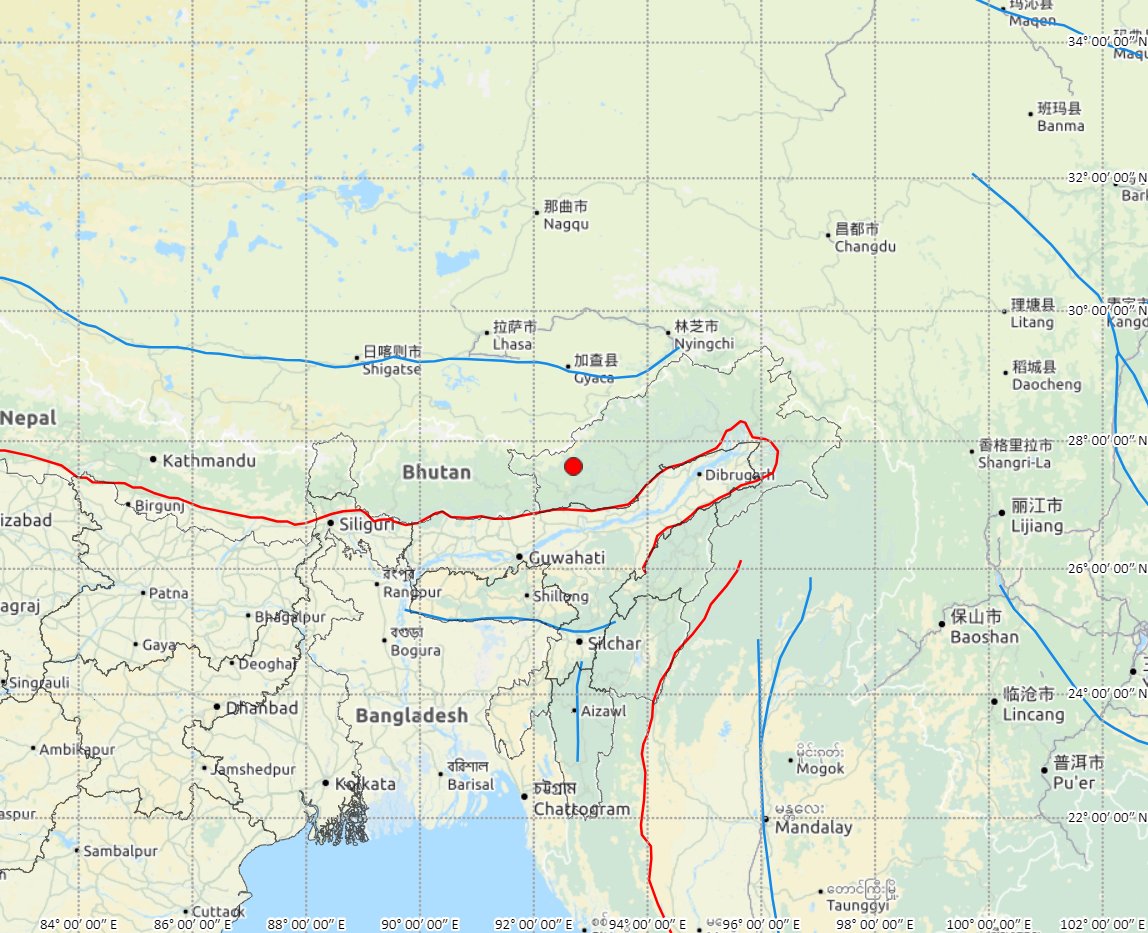 IMD_Earthquake's tweet photo. Earthquake of Magnitude:3.5, Occurred on:01-01-2020, 20:07:44 IST, Lat:27.6 N &amp; Long: 92.7 E, Depth: 10 Km, Region:Distt. East Kameng, Arunachal Pradesh https://t.co/vNdqGjcE0j