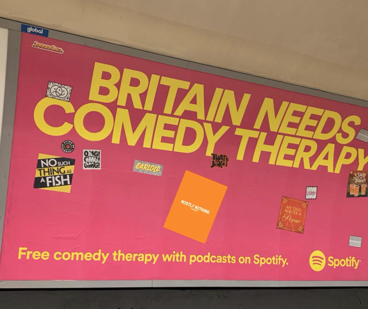 mostlyweb3's tweet photo. @Spotify @SpotifyUK That blank spot on your marketing campaign got our creative juices flowing... haha. #mostlynothing https://t.co/TVWVpJt0Wr