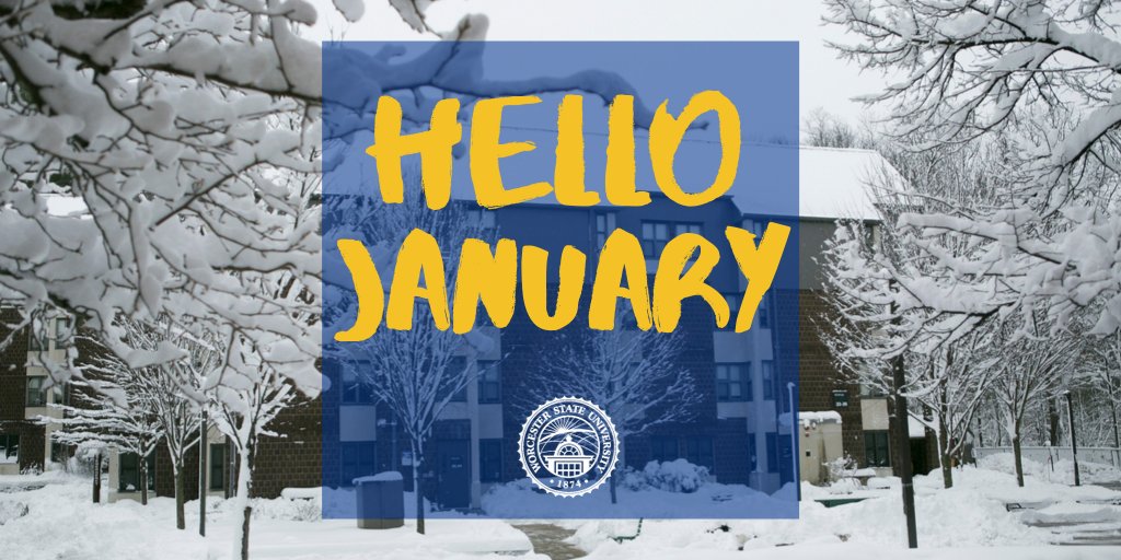 WorcesterState's tweet photo. Goodbye December, Hello January! Happy New Year #Lancers! What's everyone's goal for the upcoming academic semester? Comment below #WooState #WooPride #WooLife https://t.co/VUgzUXFQGF